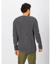 dunkelgrauer Pullover mit einem Rundhalsausschnitt von REVIEW