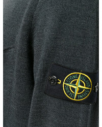 dunkelgrauer Pullover mit einem Rundhalsausschnitt von Stone Island