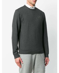 dunkelgrauer Pullover mit einem Rundhalsausschnitt von Ea7 Emporio Armani