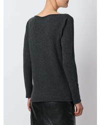 dunkelgrauer Pullover mit einem Rundhalsausschnitt von Fashion Clinic Timeless