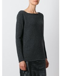 dunkelgrauer Pullover mit einem Rundhalsausschnitt von Fashion Clinic Timeless