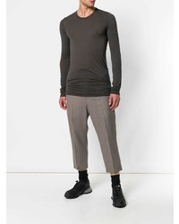 dunkelgrauer Pullover mit einem Rundhalsausschnitt von Rick Owens