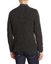 dunkelgrauer Pullover mit einem Rundhalsausschnitt von Selected Homme