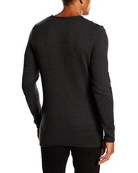 dunkelgrauer Pullover mit einem Rundhalsausschnitt von Selected Homme