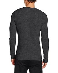 dunkelgrauer Pullover mit einem Rundhalsausschnitt von Selected Homme