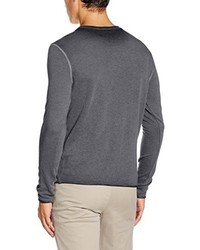 dunkelgrauer Pullover mit einem Rundhalsausschnitt von Selected Homme