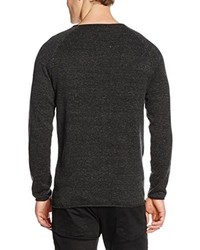 dunkelgrauer Pullover mit einem Rundhalsausschnitt von Selected Homme