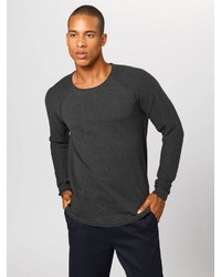 dunkelgrauer Pullover mit einem Rundhalsausschnitt von Selected Homme