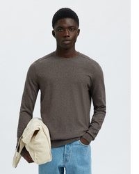 dunkelgrauer Pullover mit einem Rundhalsausschnitt von Selected