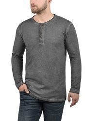 dunkelgrauer Pullover mit einem Rundhalsausschnitt von Solid