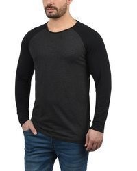 dunkelgrauer Pullover mit einem Rundhalsausschnitt von Solid