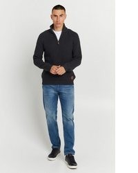 dunkelgrauer Pullover mit einem Rundhalsausschnitt von Solid
