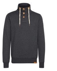 dunkelgrauer Pullover mit einem Rundhalsausschnitt von Solid