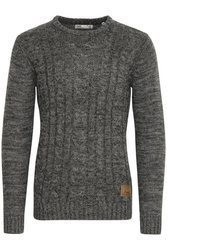 dunkelgrauer Pullover mit einem Rundhalsausschnitt von Solid
