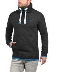 dunkelgrauer Pullover mit einem Rundhalsausschnitt von Solid
