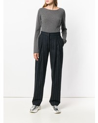 dunkelgrauer Pullover mit einem Rundhalsausschnitt von Woolrich