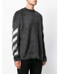 dunkelgrauer Pullover mit einem Rundhalsausschnitt von Off-White