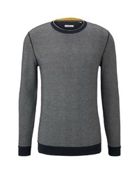 dunkelgrauer Pullover mit einem Rundhalsausschnitt von Tom Tailor