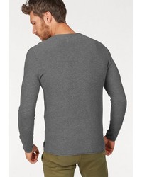 dunkelgrauer Pullover mit einem Rundhalsausschnitt von Tom Tailor Denim