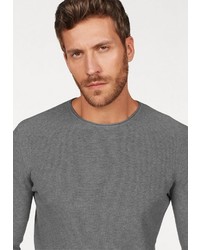 dunkelgrauer Pullover mit einem Rundhalsausschnitt von Tom Tailor Denim