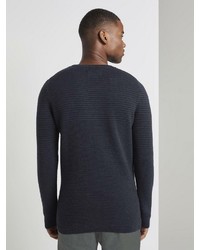 dunkelgrauer Pullover mit einem Rundhalsausschnitt von Tom Tailor Denim