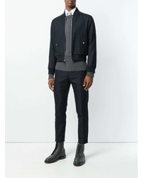 dunkelgrauer Pullover mit einem Rundhalsausschnitt von Thom Browne