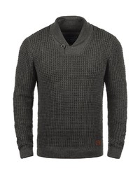 dunkelgrauer Pullover mit einem Schalkragen von BLEND