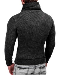 dunkelgrauer Pullover mit einem Schalkragen von INDICODE