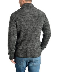 dunkelgrauer Pullover mit einem Schalkragen von Solid