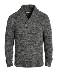 dunkelgrauer Pullover mit einem Schalkragen von Solid