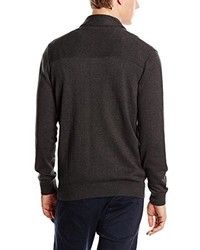 dunkelgrauer Pullover mit einem Schalkragen von Tom Tailor