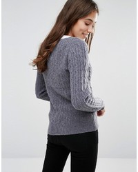 dunkelgrauer Pullover mit einem V-Ausschnitt von Jack Wills