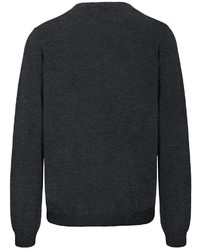 dunkelgrauer Pullover mit einem V-Ausschnitt von BASEFIELD