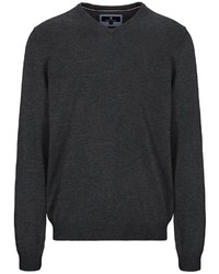 dunkelgrauer Pullover mit einem V-Ausschnitt von BASEFIELD