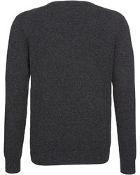 dunkelgrauer Pullover mit einem V-Ausschnitt von COMMANDER