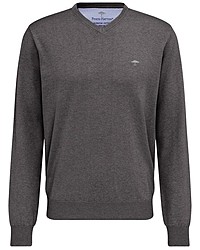 dunkelgrauer Pullover mit einem V-Ausschnitt von Fynch Hatton