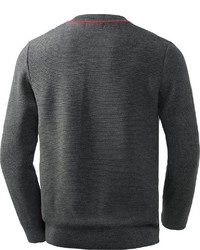 dunkelgrauer Pullover mit einem V-Ausschnitt von Giesswein