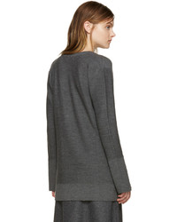 dunkelgrauer Pullover mit einem V-Ausschnitt von Calvin Klein Collection