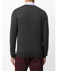 dunkelgrauer Pullover mit einem V-Ausschnitt von Fashion Clinic Timeless