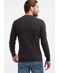 dunkelgrauer Pullover mit einem V-Ausschnitt von Petrol Industries