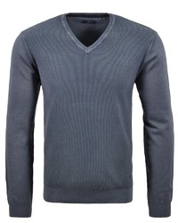 dunkelgrauer Pullover mit einem V-Ausschnitt von RAGMAN