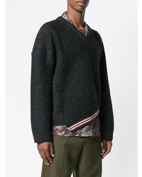dunkelgrauer Pullover mit einem V-Ausschnitt von Lanvin
