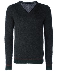 dunkelgrauer Pullover mit einem V-Ausschnitt von Roberto Collina