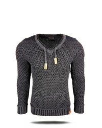 dunkelgrauer Pullover mit einem V-Ausschnitt von RUSTY NEAL