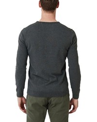 dunkelgrauer Pullover mit einem V-Ausschnitt von s.Oliver