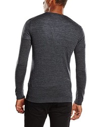 dunkelgrauer Pullover mit einem V-Ausschnitt von Selected Homme