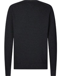 dunkelgrauer Pullover mit einem V-Ausschnitt von Tommy Hilfiger