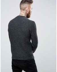 dunkelgrauer Pullover mit einem V-Ausschnitt von Asos