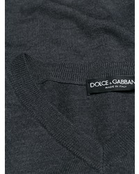 dunkelgrauer Pullover mit einem V-Ausschnitt von Dolce & Gabbana