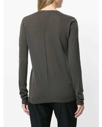 dunkelgrauer Pullover mit einem V-Ausschnitt von Rick Owens